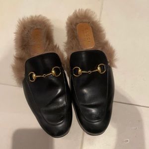Gucci Princetown Fur Slipper black 10